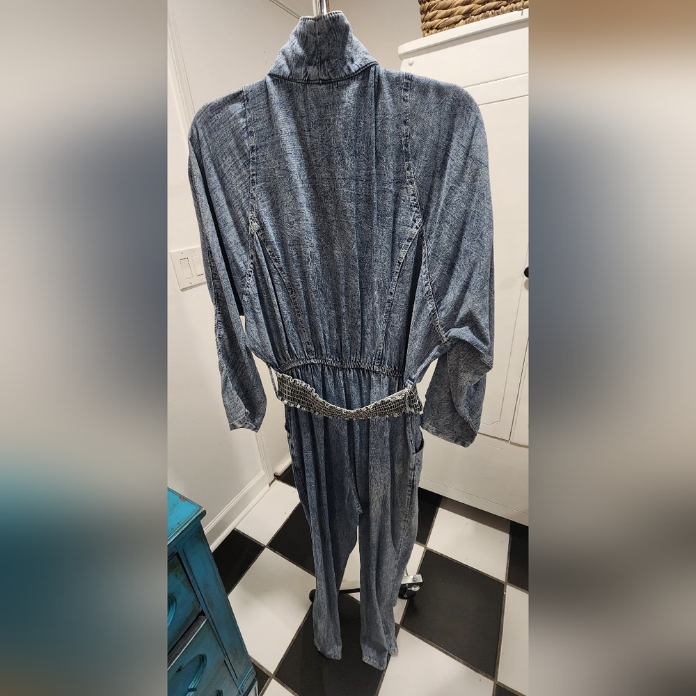 Vintage Acid Washed Jean Jumpsuit - Picture 2 of 4